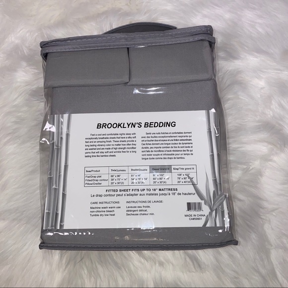 ✨SALE✨Queen 6pc Light Grey Bedsheets - Picture 4 of 5